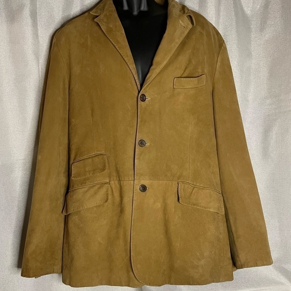Polo Ralph Lauren Mens Brown Suede Three Button Blazer XL - Picture 3 of 12